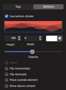 EverWeb Dividers Inspector