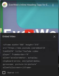 YouTube video Embed Code